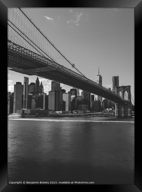 Black & White Long Exposure NYC Framed Print by Benjamin Brewty