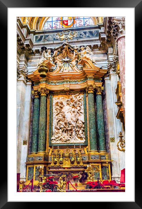 Saint Agnese In Agone Church Altar Basilica Rome Italy  Framed Mounted Print by William Perry