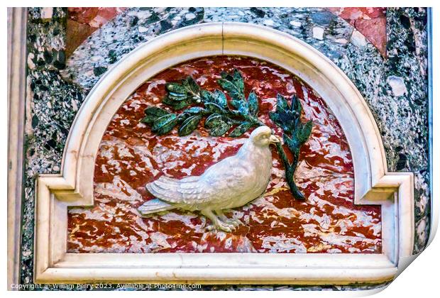 Saint Peter's Basilica Marble Dove Vatican Rome Italy Print by William Perry