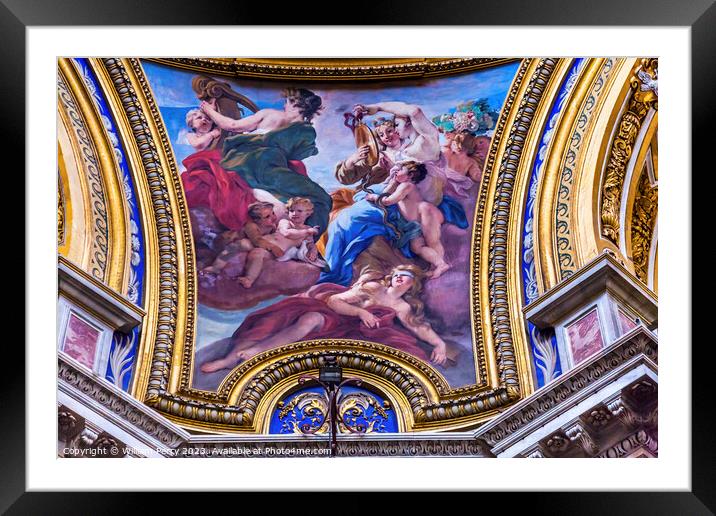 Women Painting Saint Agnese In Agone Church Rome Italy Framed Mounted Print by William Perry