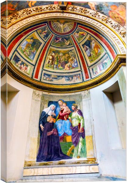 Madonna Child Frescoes Santa Maria Church Rome Italy Canvas Print by William Perry