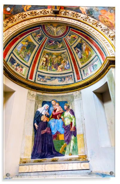 Madonna Child Frescoes Santa Maria Church Rome Italy Acrylic by William Perry