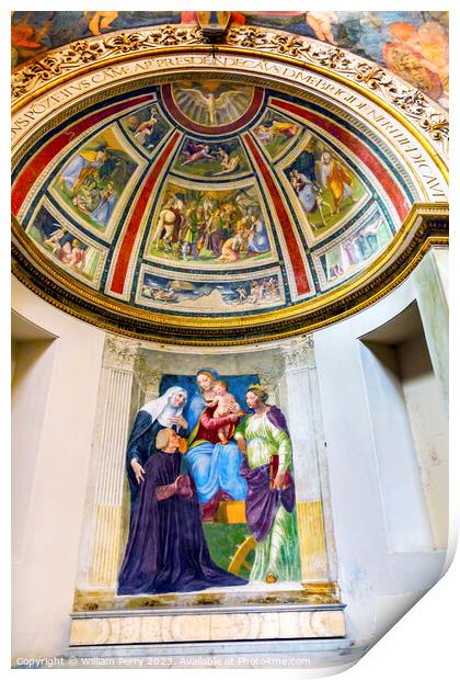 Madonna Child Frescoes Santa Maria Church Rome Italy Print by William Perry