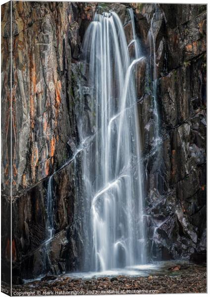 Banishead Quarry Waterfall Canvas Print by Mark Hetherington