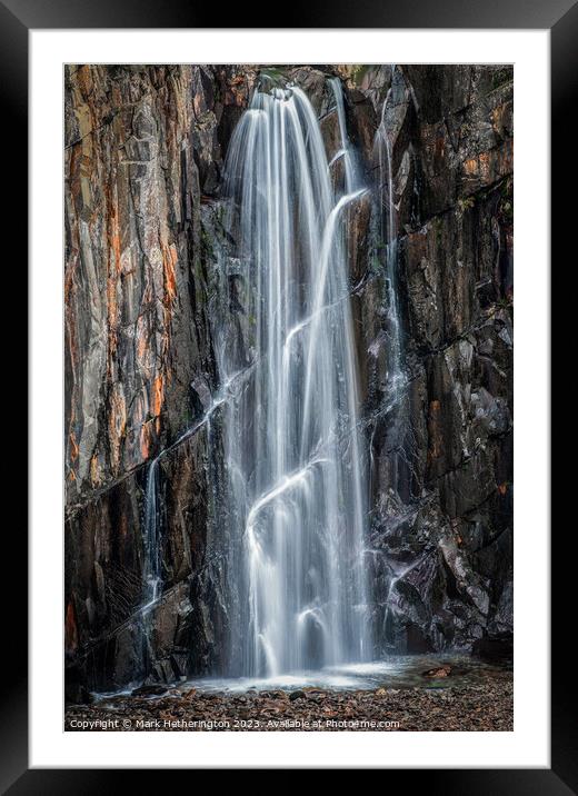 Banishead Quarry Waterfall Framed Mounted Print by Mark Hetherington