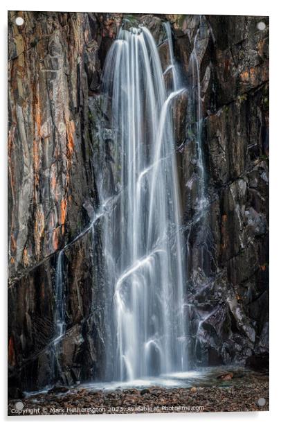 Banishead Quarry Waterfall Acrylic by Mark Hetherington