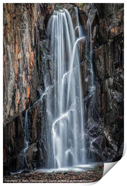 Banishead Quarry Waterfall Print by Mark Hetherington