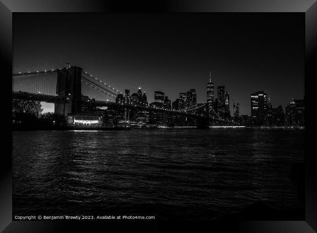 New York Skyline Framed Print by Benjamin Brewty