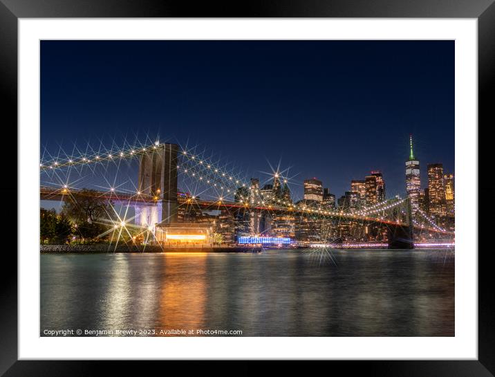 New York Skyline Star Filter Framed Mounted Print by Benjamin Brewty