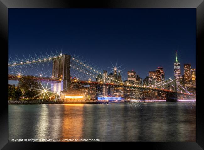 New York Skyline Star Filter Framed Print by Benjamin Brewty