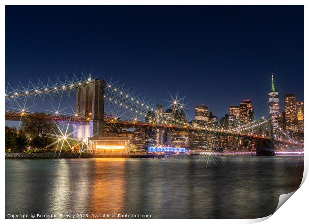 New York Skyline Star Filter Print by Benjamin Brewty