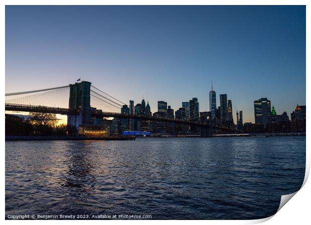 Blue Hour Skyline Print by Benjamin Brewty