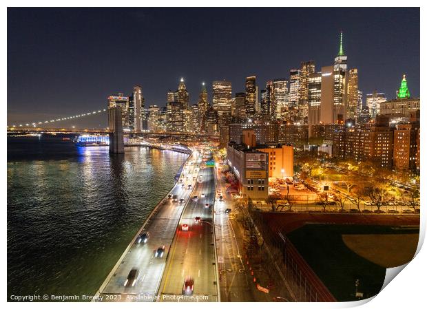 Manhattan Bridge Print by Benjamin Brewty