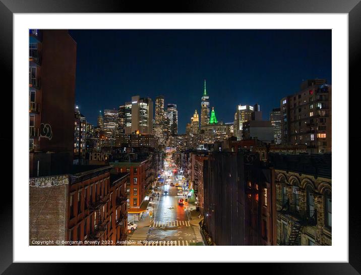 Manhattan Bridge Views Framed Mounted Print by Benjamin Brewty