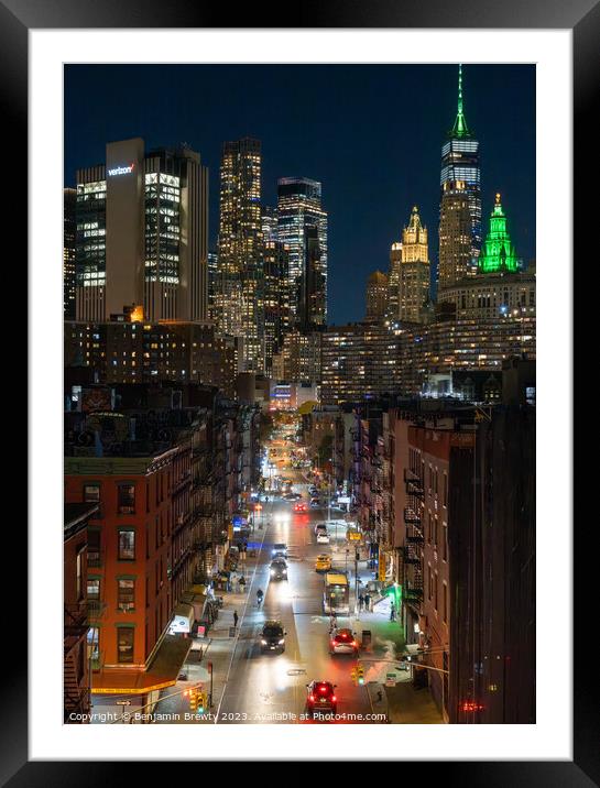 Manhattan Bridge View Framed Mounted Print by Benjamin Brewty