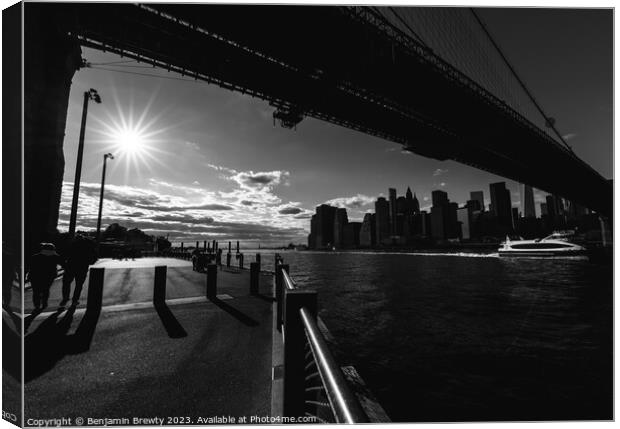 Black & White NYC Skyline  Canvas Print by Benjamin Brewty