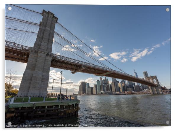 Brooklyn Bridge  Acrylic by Benjamin Brewty