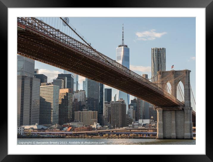 New York Skyline Framed Mounted Print by Benjamin Brewty