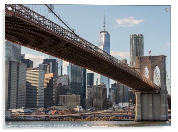 New York Skyline Acrylic by Benjamin Brewty