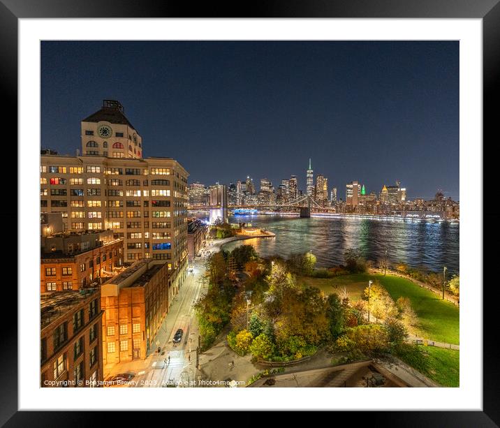 Manhattan Bridge View Framed Mounted Print by Benjamin Brewty