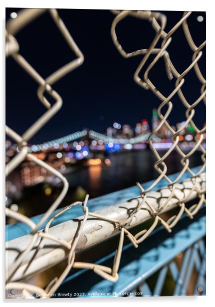 Manhattan Bridge  Acrylic by Benjamin Brewty