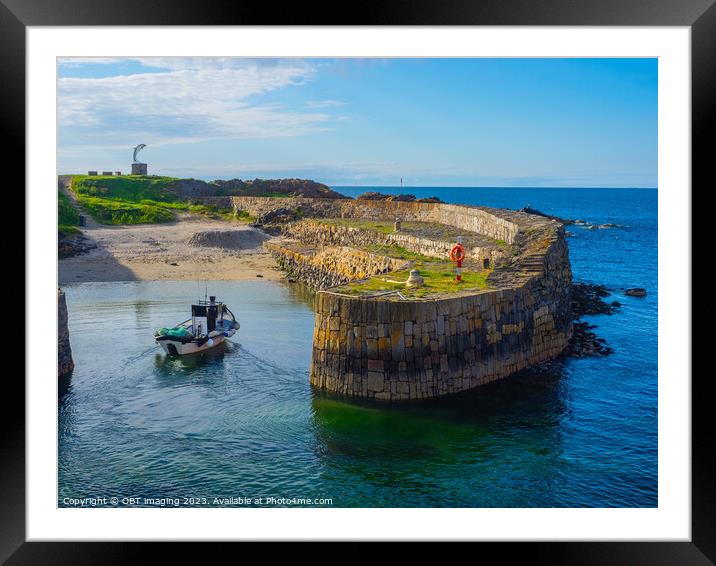 Portsoy Harbour Aberdeenshire North East Scotland Coming Home  Framed Mounted Print by OBT imaging