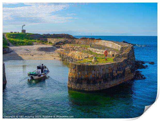 Portsoy Harbour Aberdeenshire North East Scotland Coming Home  Print by OBT imaging