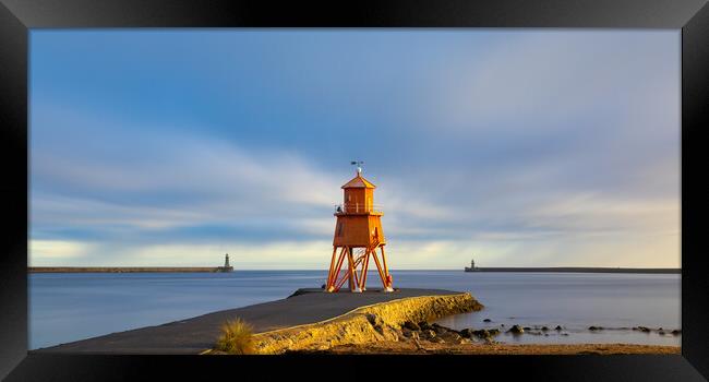 Herd Groyne Lighthouse at Sunrise Framed Print by Phil Durkin DPAGB BPE4