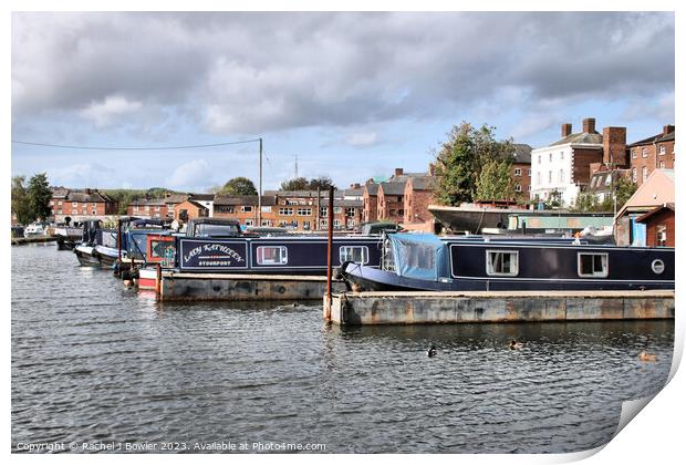 Narrowboats at Stourport-on-Severn Print by RJ Bowler