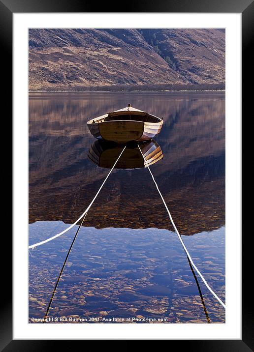 Loch Maree Boat Framed Mounted Print by Bill Buchan