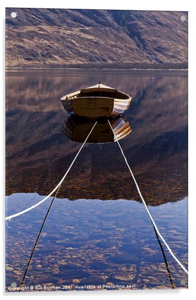Loch Maree Boat Acrylic by Bill Buchan