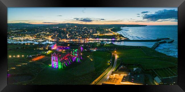 Whitby by Night Framed Print by Apollo Aerial Photography