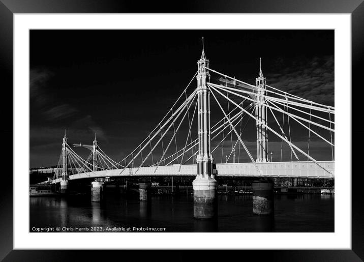 Albert Bridge, London Framed Mounted Print by Chris Harris