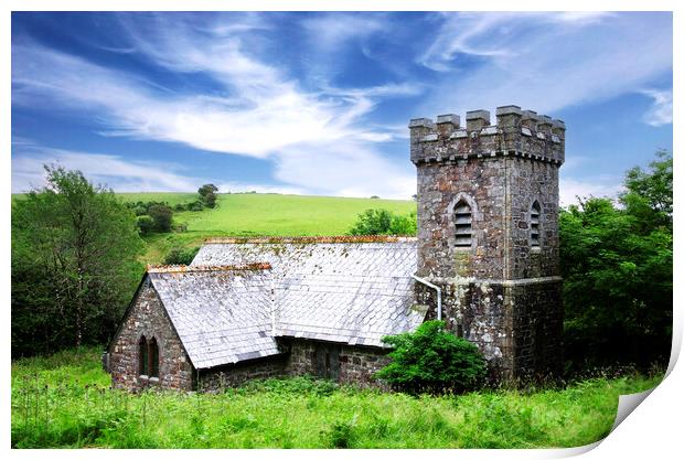 Temple church on  bodmin moor Print by Kevin Britland
