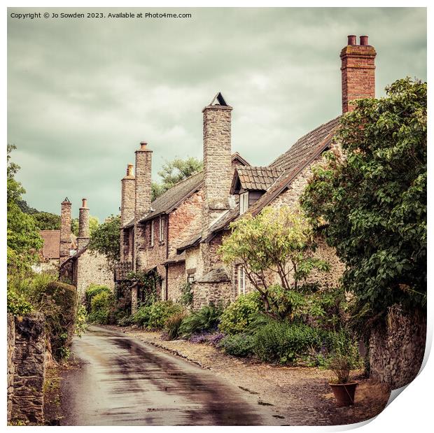 Bossington Village, Somerset Print by Jo Sowden