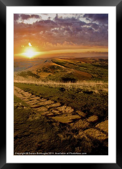 Sunrise On Mam Tor Derbyshire Framed Mounted Print by Darren Burroughs
