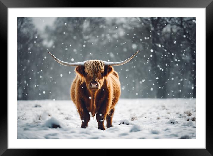 Highland Cow Framed Mounted Print by Picture Wizard