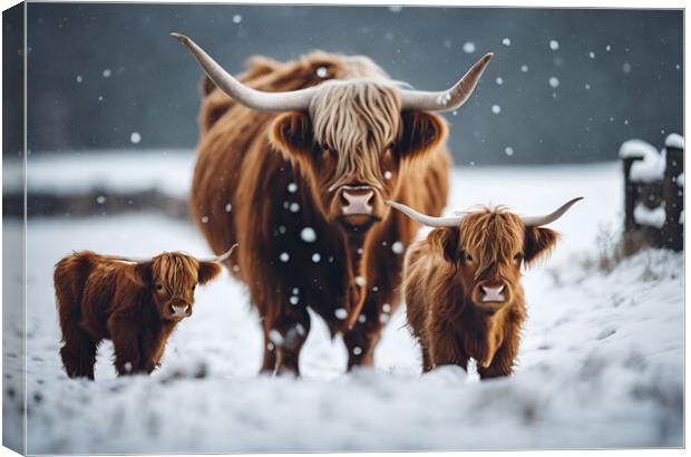 Highland Cattle Canvas Print by Picture Wizard