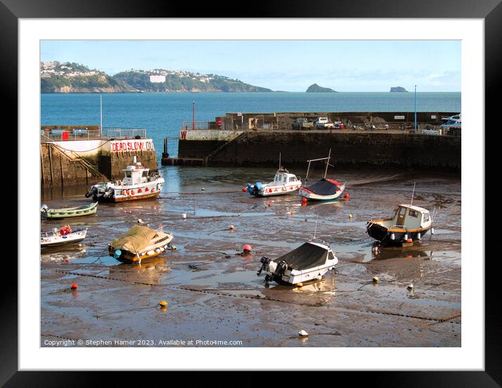 Tides Out Paignton Harbour Framed Mounted Print by Stephen Hamer