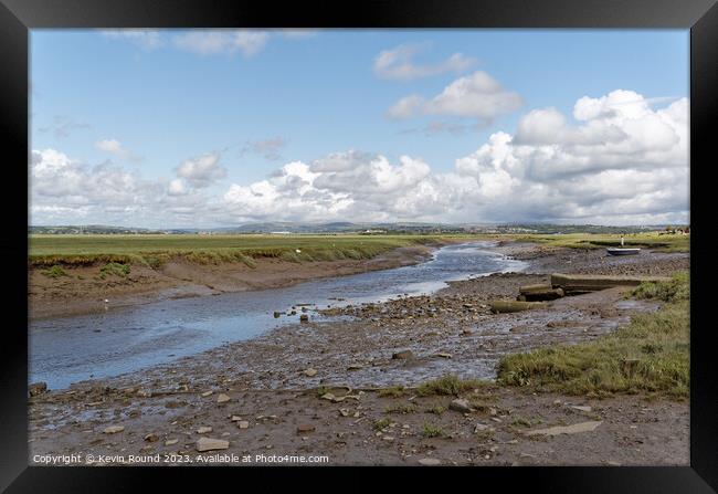 Loughor estuary at Low tide Framed Print by Kevin Round