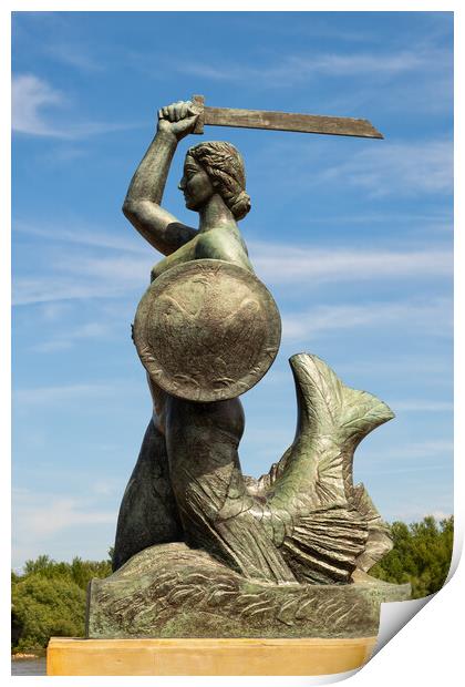 Mermaid Monument In Warsaw Print by Artur Bogacki