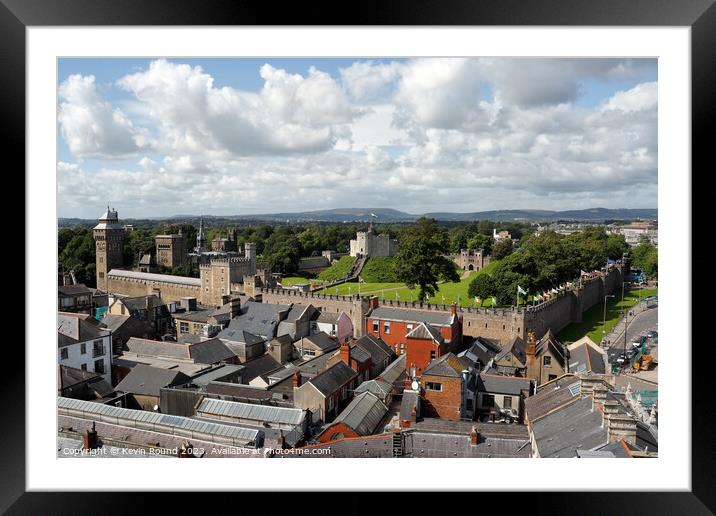 Cardiff castle panorama Framed Mounted Print by Kevin Round