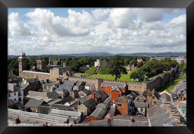 Cardiff castle panorama Framed Print by Kevin Round