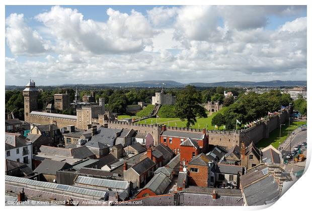Cardiff castle panorama Print by Kevin Round