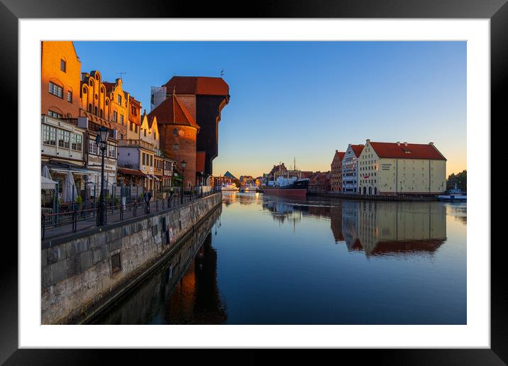 Sunrise River View Of Gdansk In Poland Framed Mounted Print by Artur Bogacki