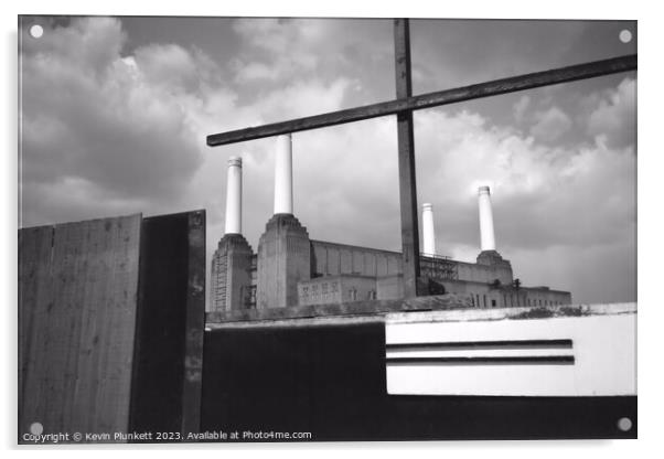 Battersea Power Station before development Acrylic by Kevin Plunkett