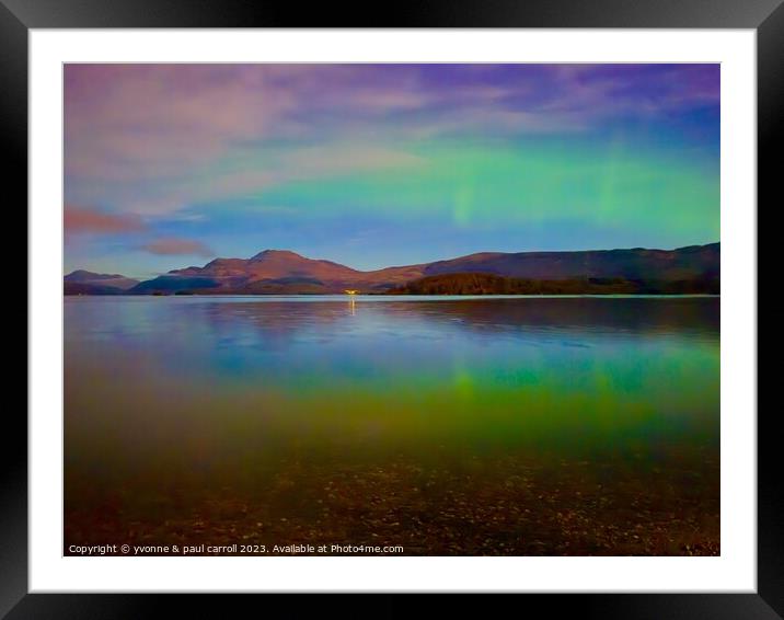Aurora over Loch Lomond  Framed Mounted Print by yvonne & paul carroll