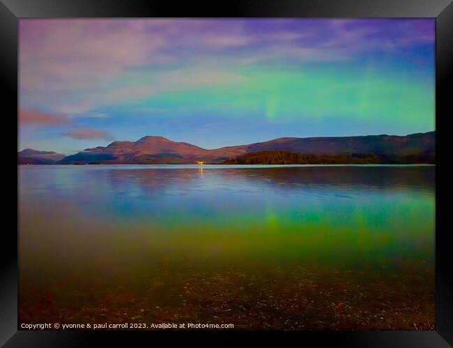 Aurora over Loch Lomond  Framed Print by yvonne & paul carroll