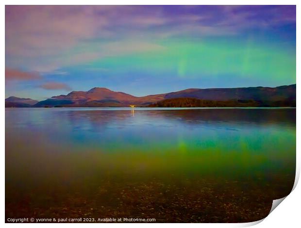 Aurora over Loch Lomond  Print by yvonne & paul carroll