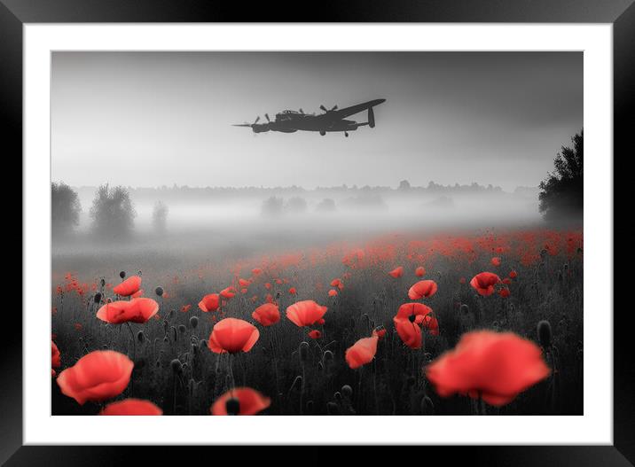 The Ghostly Bomber Red Pop Framed Mounted Print by J Biggadike
